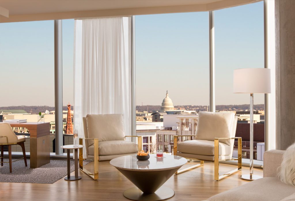 Hotel room overlooking capitol building in Conrad Washington DC