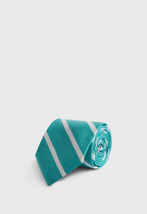 Linen & Cotton Stripe Tie Paul Stuart