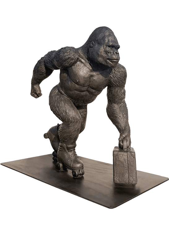 The Mountain Gorilla Races on Roller Skates